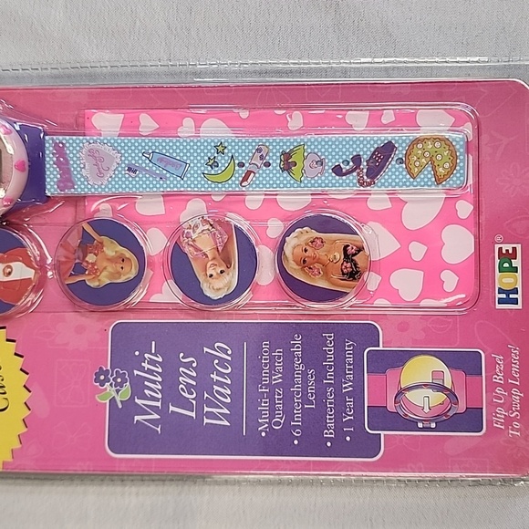 Vintage Barbie Kids Multi-Lens Watch Pink and Blue Band Collectible for Adults - Picture 4 of 8